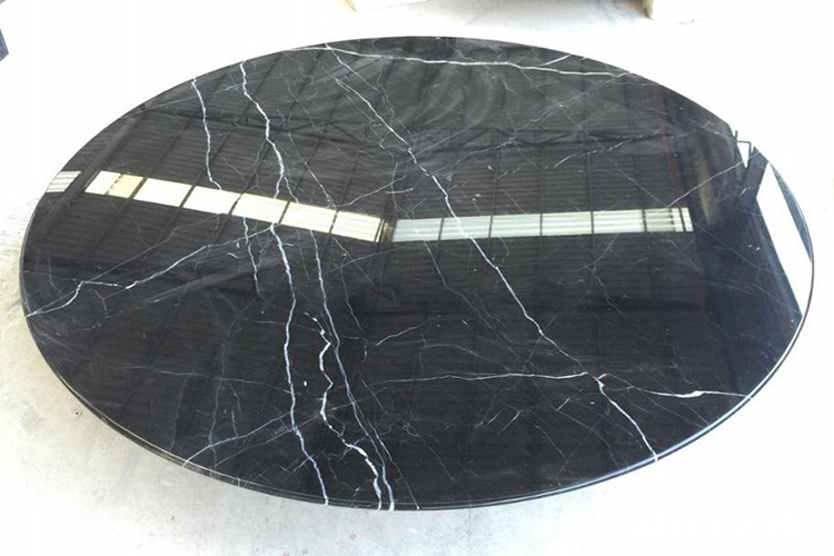 Table Tops Marble Black Marquina Marble Round D=100cm Polished